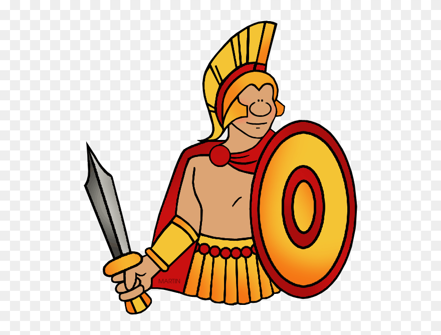 Warrior Huge Freebie - Ancient Greece Clipart Mean - Png Download
