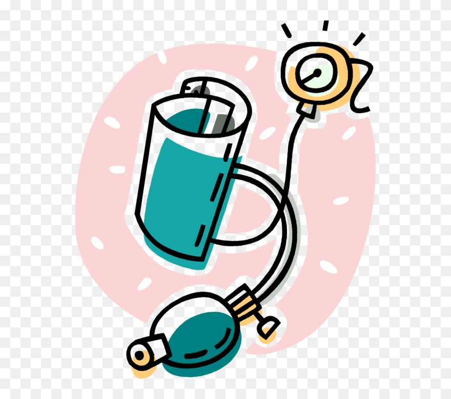 Vector Illustration Of Blood Pressure Gauge Aneroid Clipart