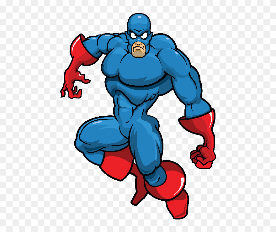 Blue Mascot - Super Villains Png Cartoon Clipart
