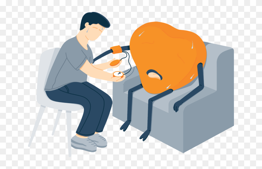 Illustration Of Tom And His Heart Having High Blood - Cartoon Clipart