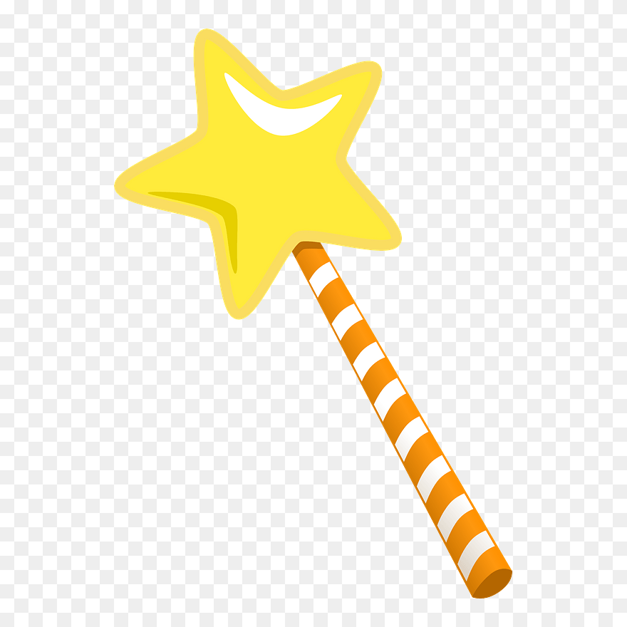 Magic Wand Cartoonish Clipart - Cartoon Majic Wand Png Transparent Png