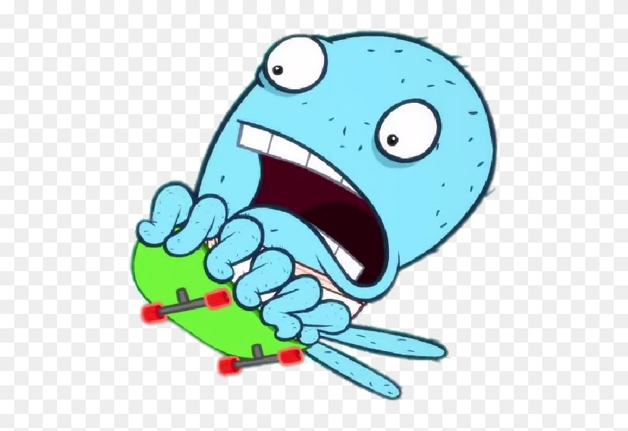 Almost Naked Animals Octo On A Skateboard Clipart