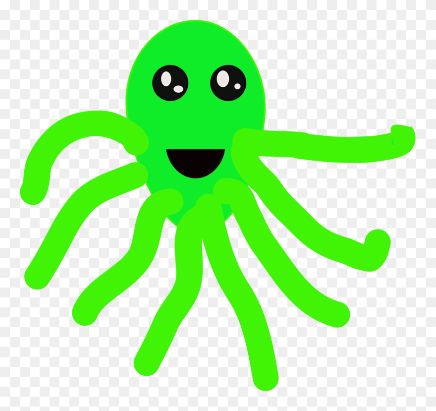 Octopus,cephalopod,green Clipart