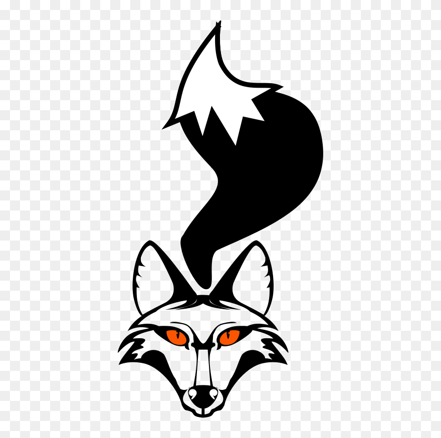 Fox Head Clipart Black And White - Png Download
