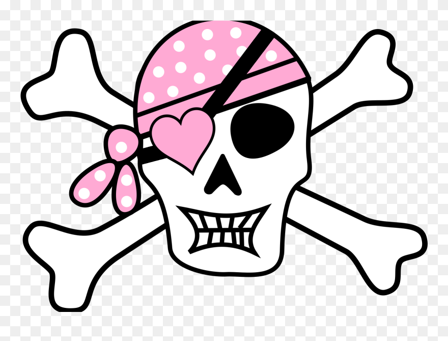 Danger Clipart Crossbone Graphic - Skull And Crossbones Pirate Hat Clipart - Png Download