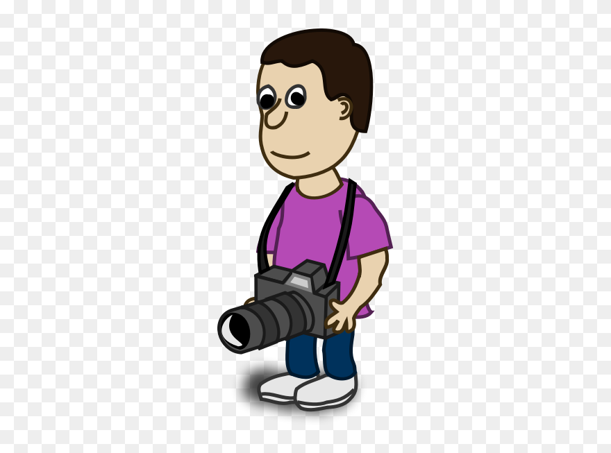 Cartoon Camera With Person Clipart