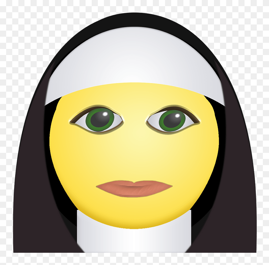 Nun Face Clipart - Nun Emoji - Png Download