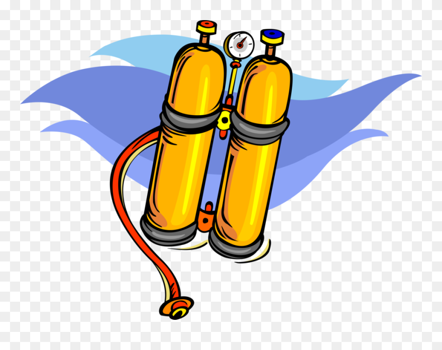 Vector Illustration Of Scuba Tank Diving Cylinder To - Scuba Tank Cartoon Png Clipart