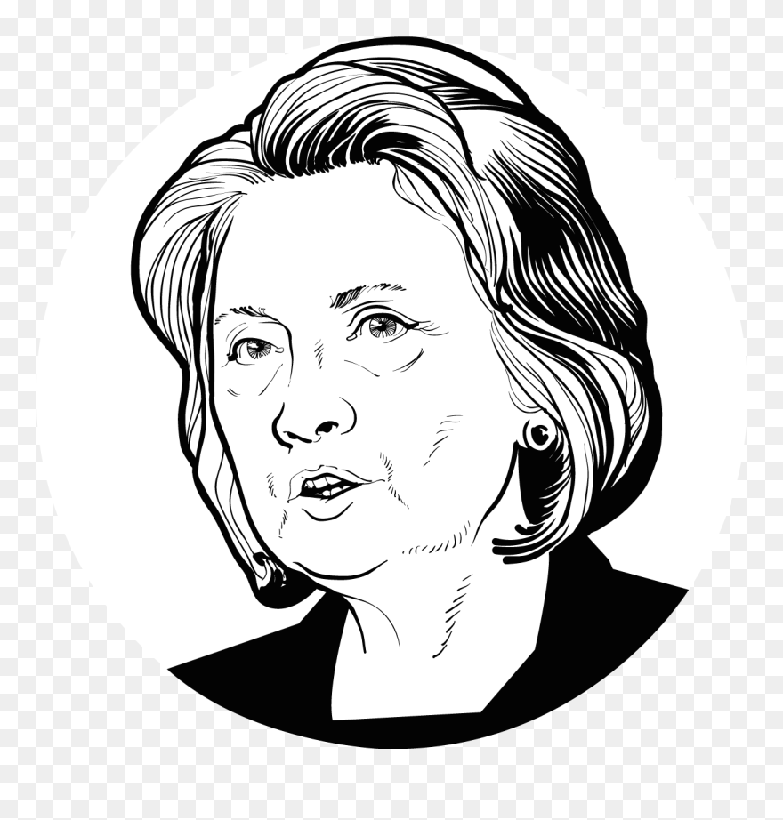 Download Drawing Obama Senator - Hillary Clinton Line Drawing Clipart