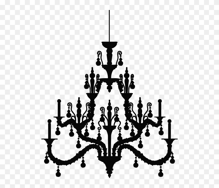 Light Chandelier Silhouette - Clip Art Chandelier Silhouette - Png Download