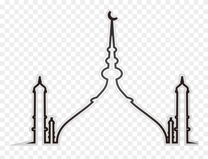 An Nabawi Of Mosque Al Royalty Free Black Eid Clipart - Mosque Template - Png Download