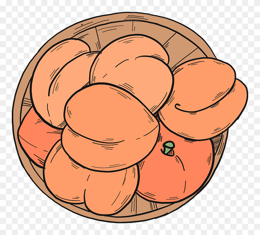 Peaches On A Plate Clipart - Pastry - Png Download