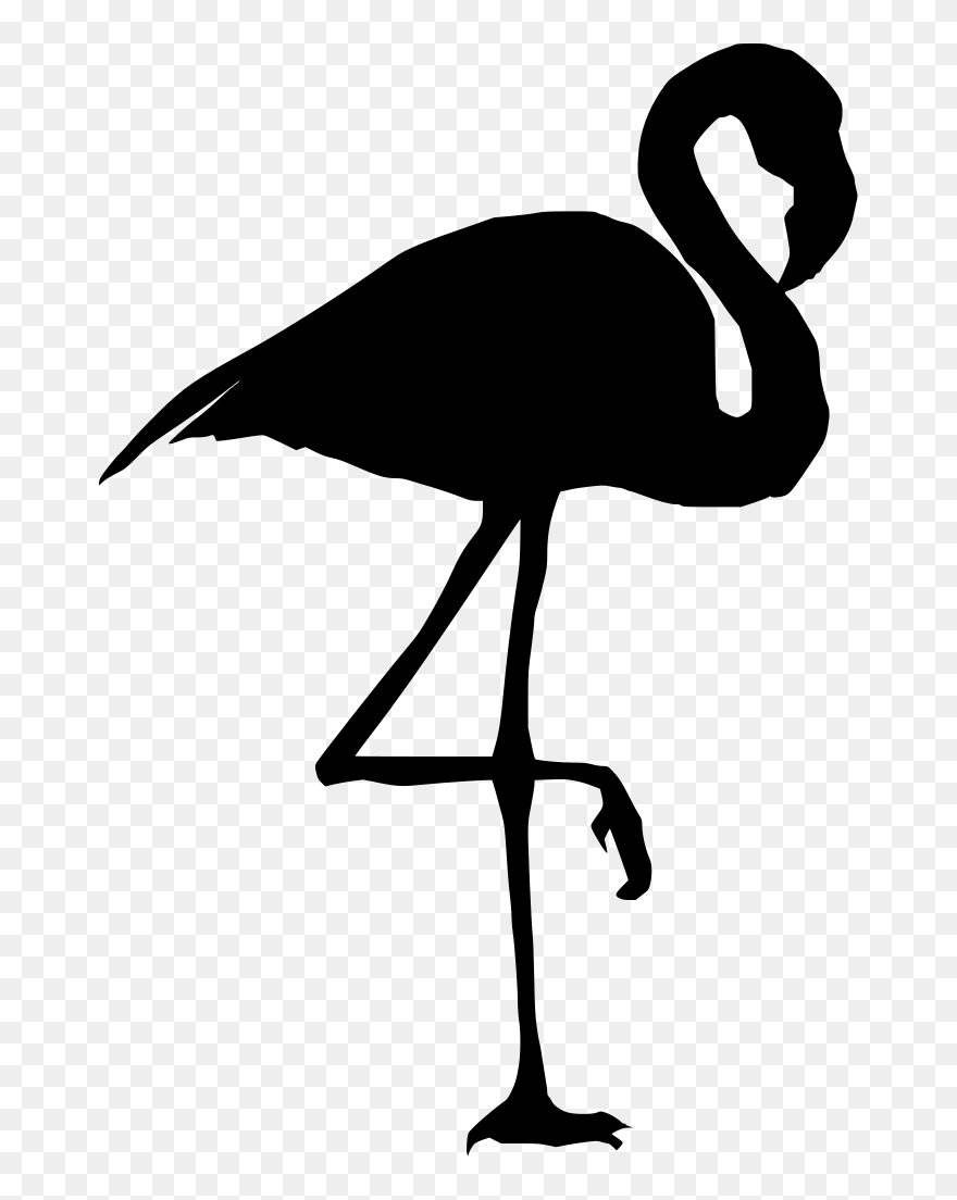 Black And White Flamingo Clipart 5 By Larry - Silhouette Of Flamingo - Png Download