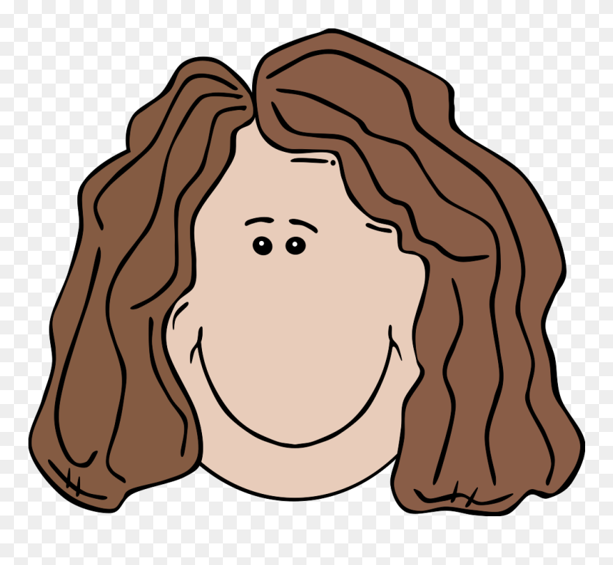 Woman Face Svg Clip Arts - Brown Hair Clipart - Png Download