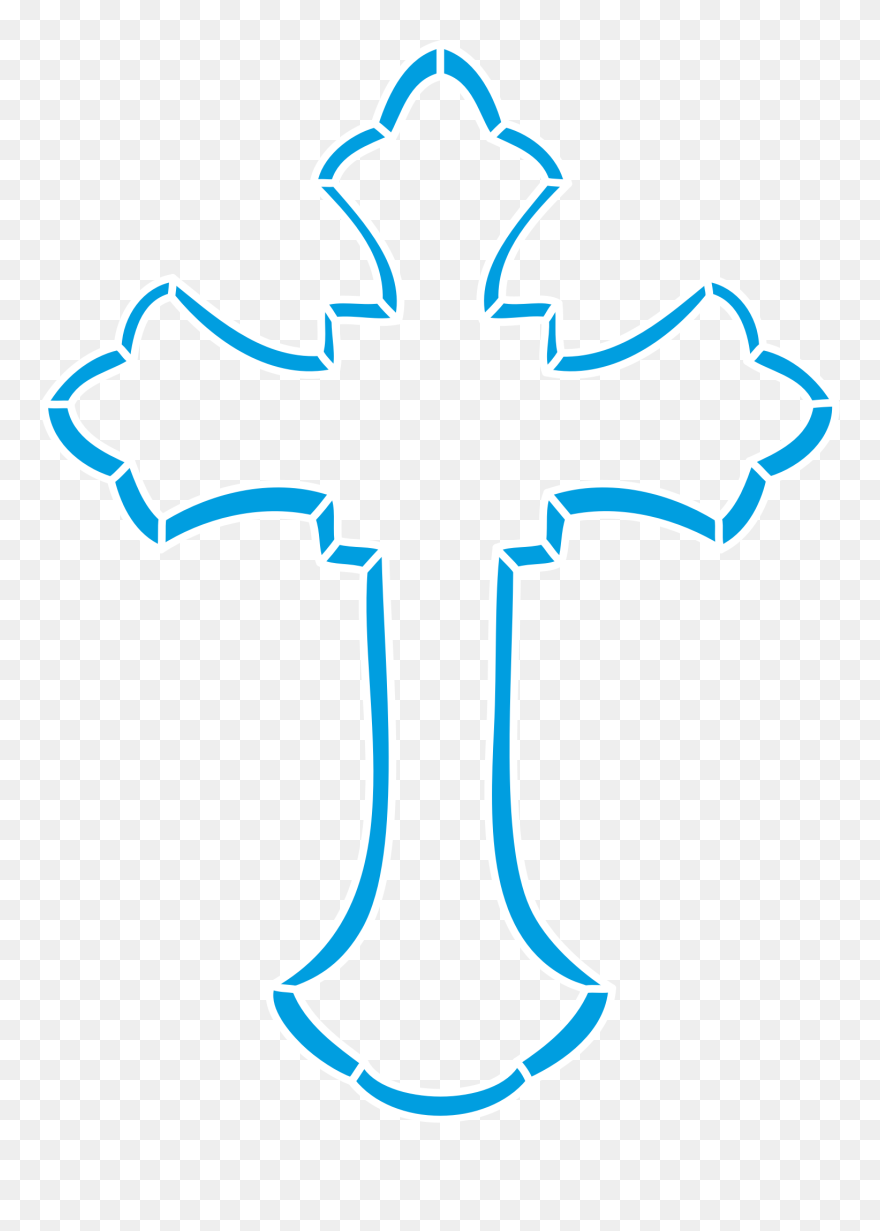 Communion Cross Clipart Clip Library Stock Christian - Blue Baptism Cross Clip Art - Png Download