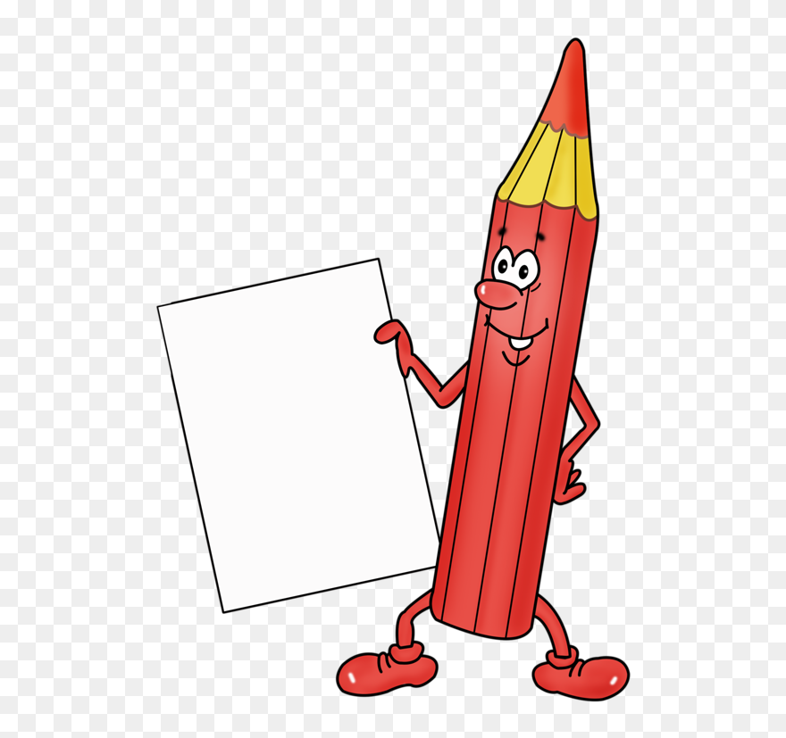 Easel Clipart Blank Poster - Red Pencil Cartoon Color - Png Download