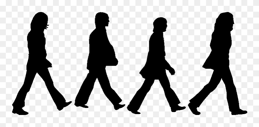 The Beatles Abbey Road Drawing Silhouette Logo - Beatles Abbey Road Stencil Clipart
