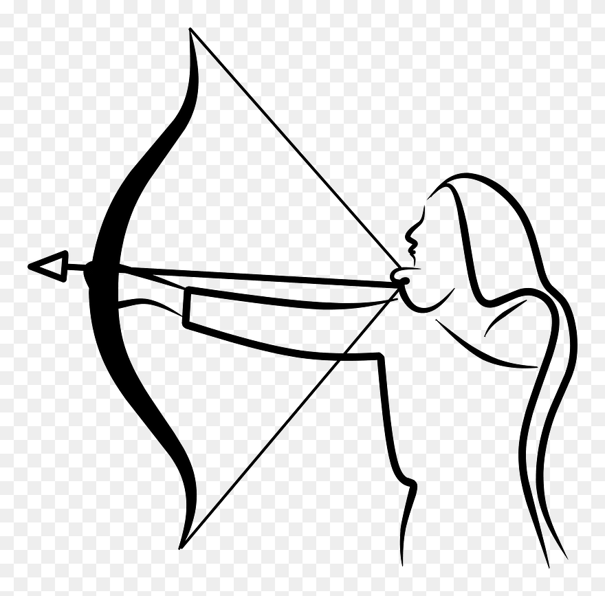Archer Lineart Clipart - Archery - Png Download