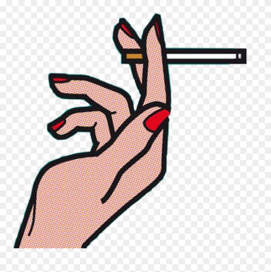 #cigarette #hand #rednail #comic #smoke #art#freetoedit - Woman Smoking Pop Art Clipart
