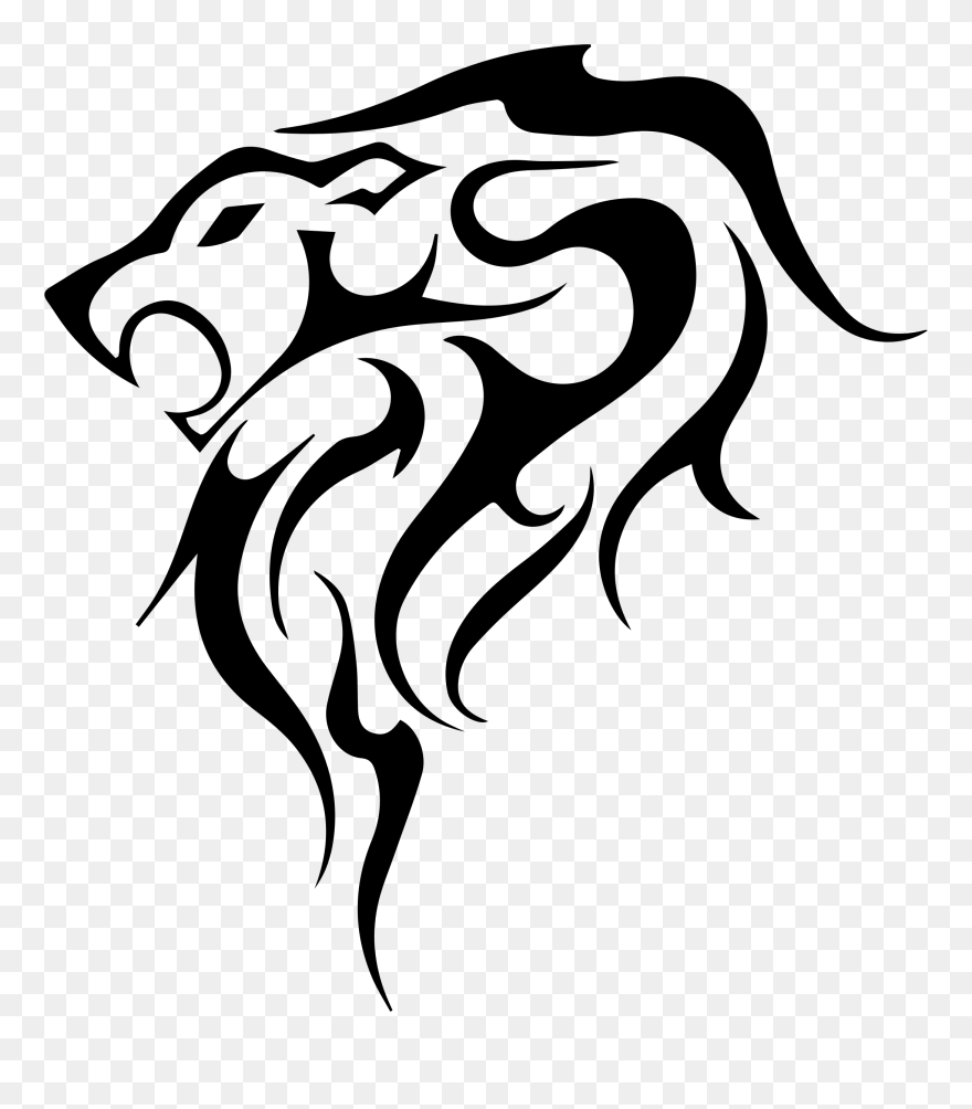 Clipart - Simple Lion Tattoos Designs - Png Download