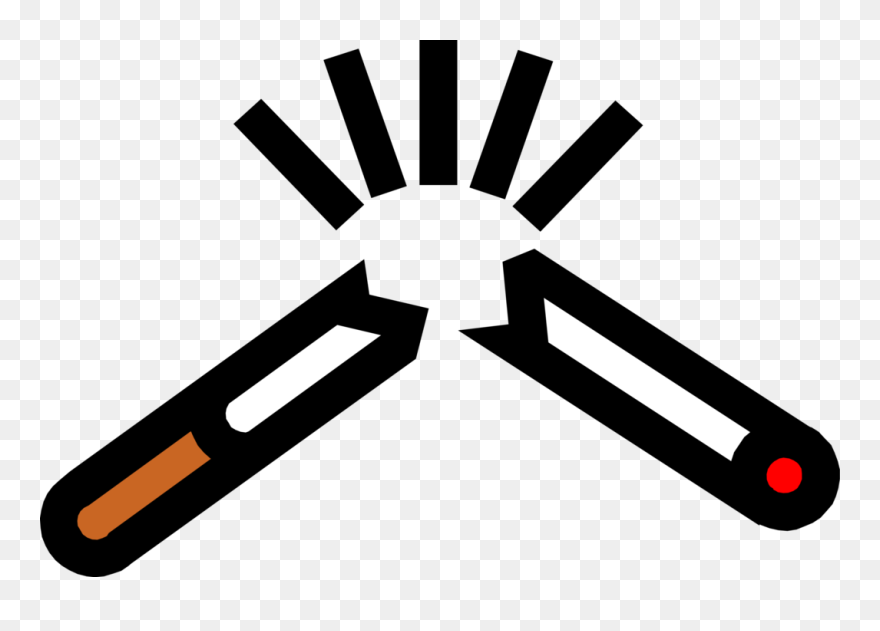 Vector Illustration Of Smoker"s Cigarette Breaking - Makeup Brush Clipart