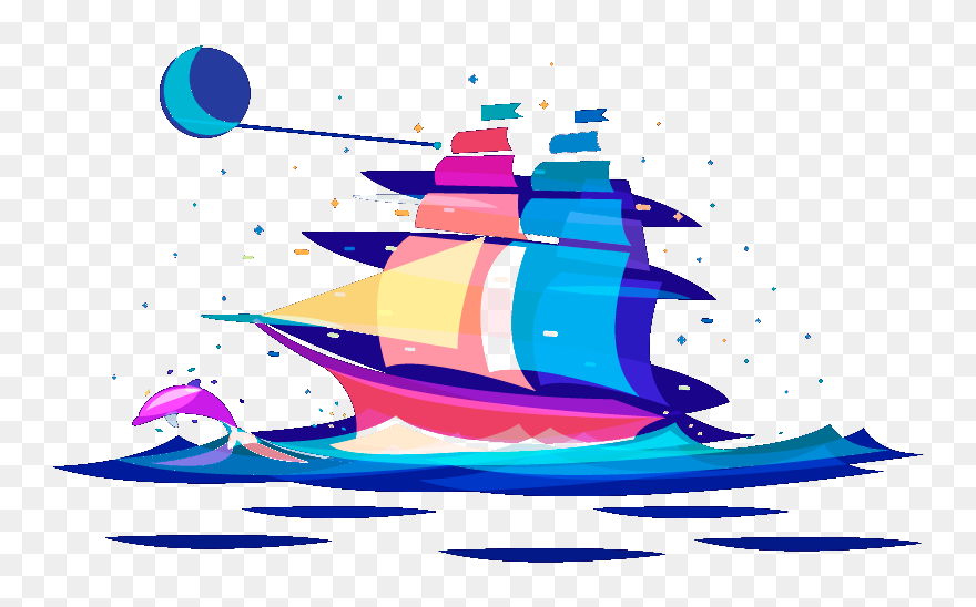Collection Of Free Ship Drawing Color Download On Ui - Colored Yacht Ship Clipart - Png Download