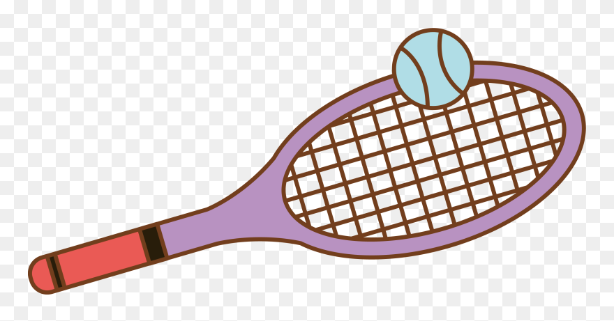 Tennis Racket Elements Transprent - Tennis Racket Drawing Png Clipart