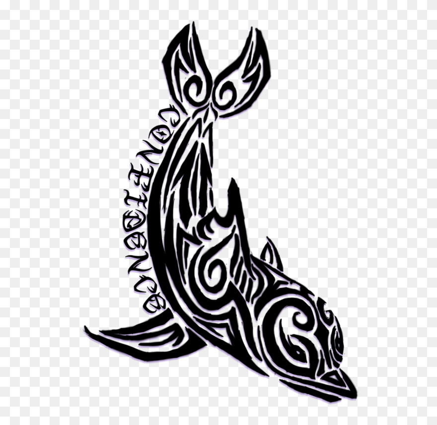 Dolphin Tribal Tattoos - Tribal Dolphin Tattoo Designs Clipart