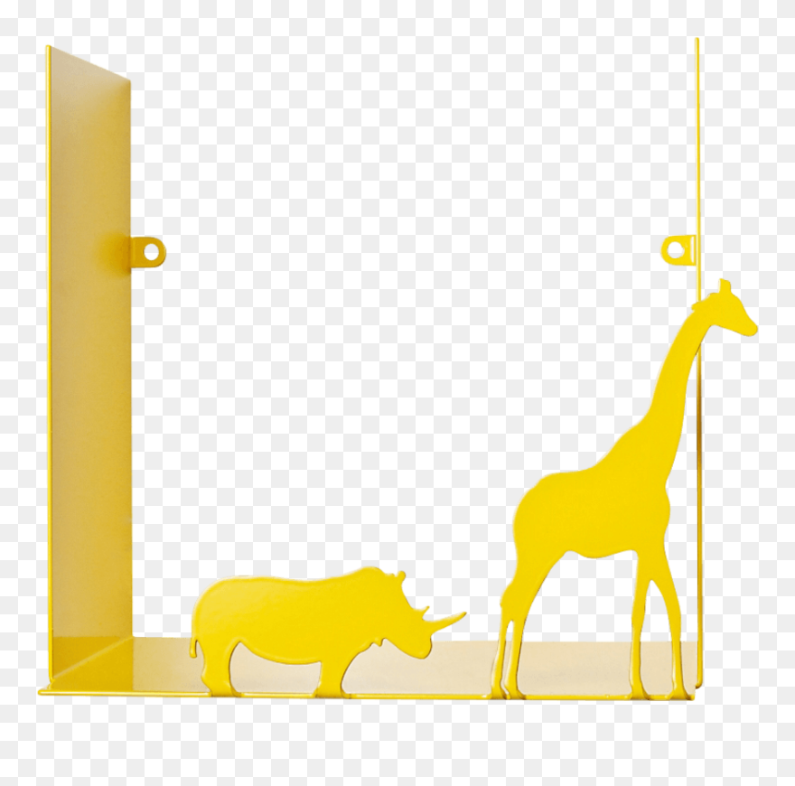 Metal Shelf With Safari Design In Yellow - Shelf Clipart