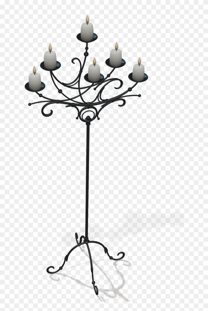 Candles On Black Stand - Candle Clipart