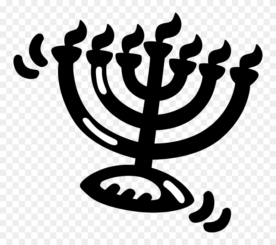 Hanukkah Clipart Hanukkah Candle - Dibujo De Candelabro Judio - Png Download