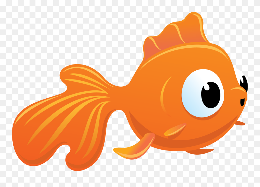 Simple Fish Gold Fish Cracker Clipart Graphic Black - Cute Fish Vector Png Transparent Png