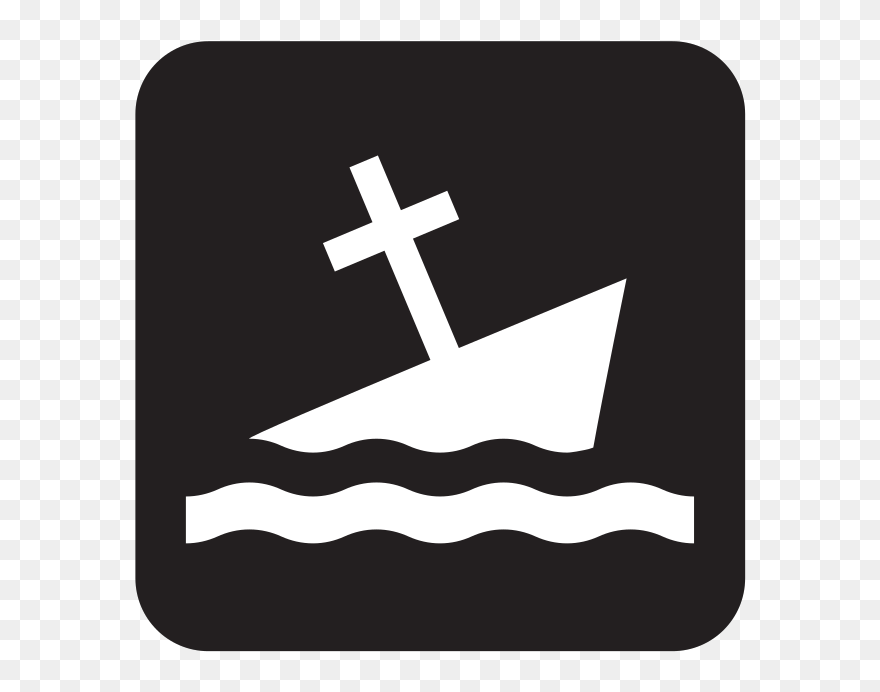 Partially Submerged Wreck Black Svg Clip Arts - Cross - Png Download