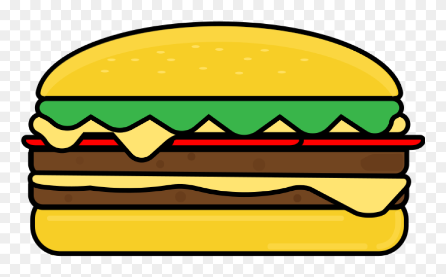 Burger Png Clip Arts - Junk Food Drawing Easy Transparent Png