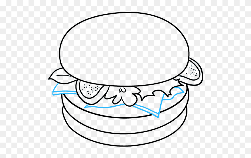 How To Draw Burger - Draw Burger Clipart