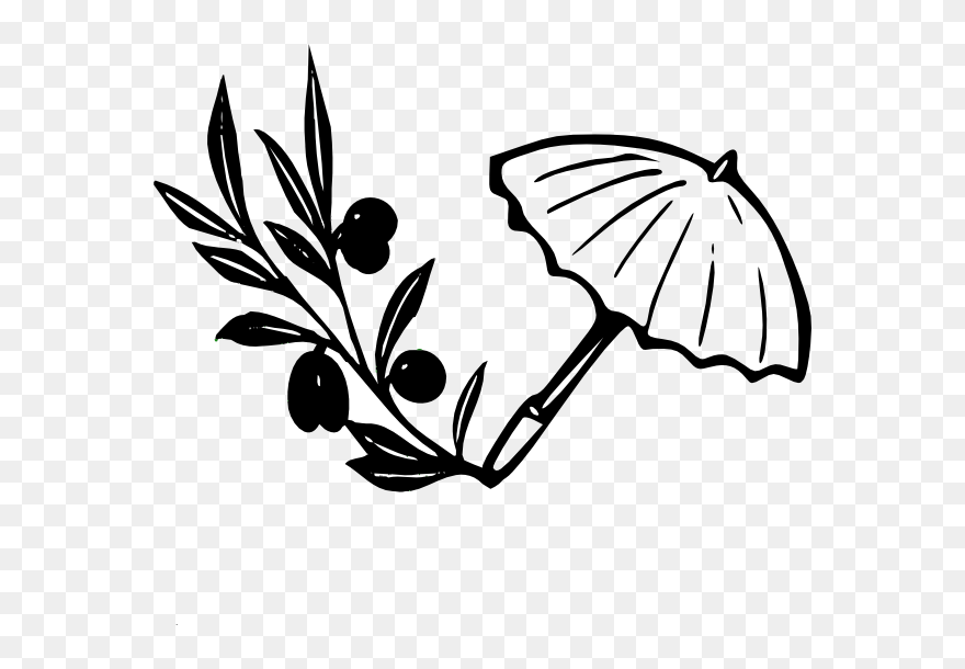 Olive Clipart Black And White - Black Olive Branch Png Transparent Png