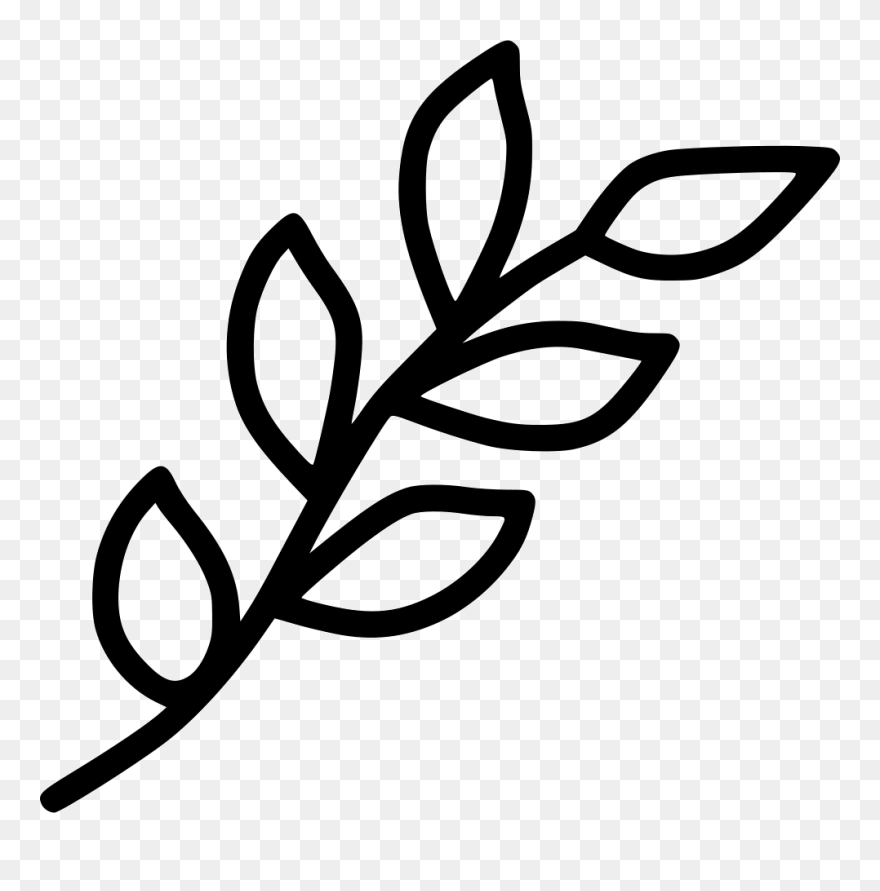 And Svg Branch - Leaf Branch Black Clipart - Png Download