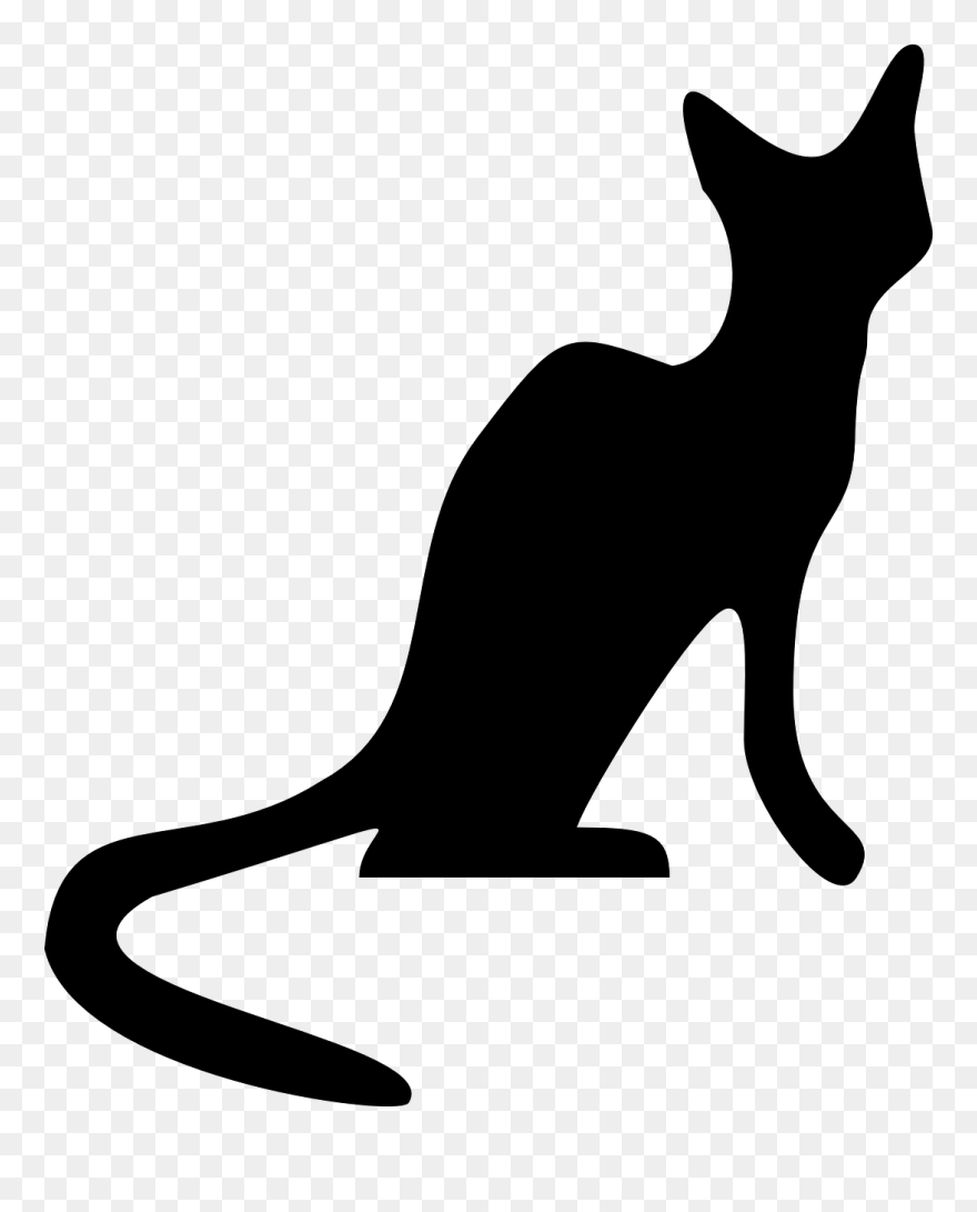 Black Cat Dog Silhouette Clip Art - Sleek Clipart - Png Download