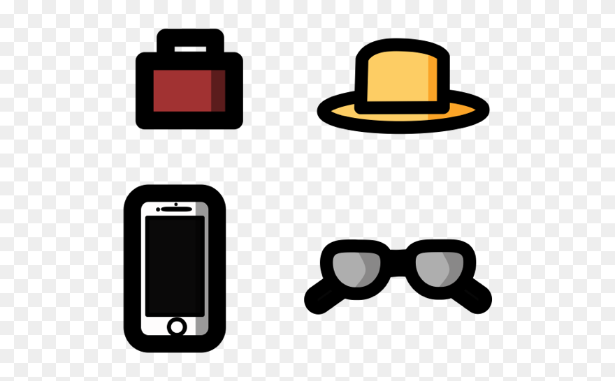 Travel Essentials Icons Carry-on New Orleans Sunglasses - Smartphone Clipart