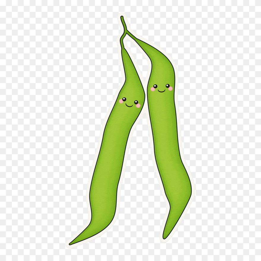 Cartoon Green Bean Drawing Clipart