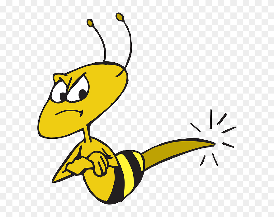 Angry, Bee, Arms, Upset, Crossed, Unhappy, Stinger - Stinging Bee Animated Gif Clipart
