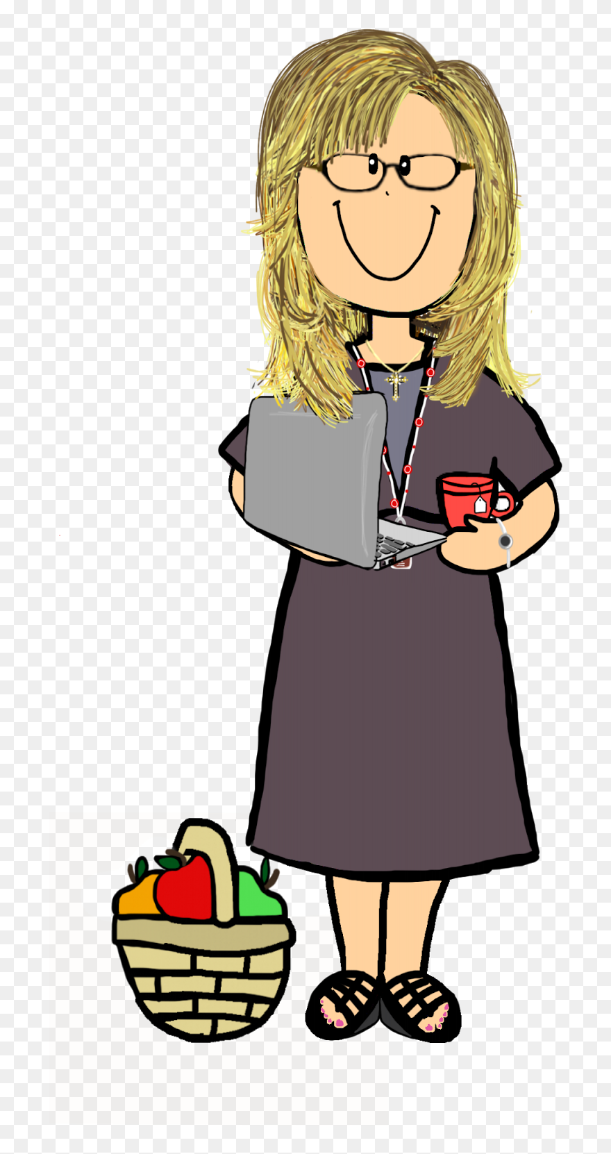 Basket Of Apples Clipart - Png Download