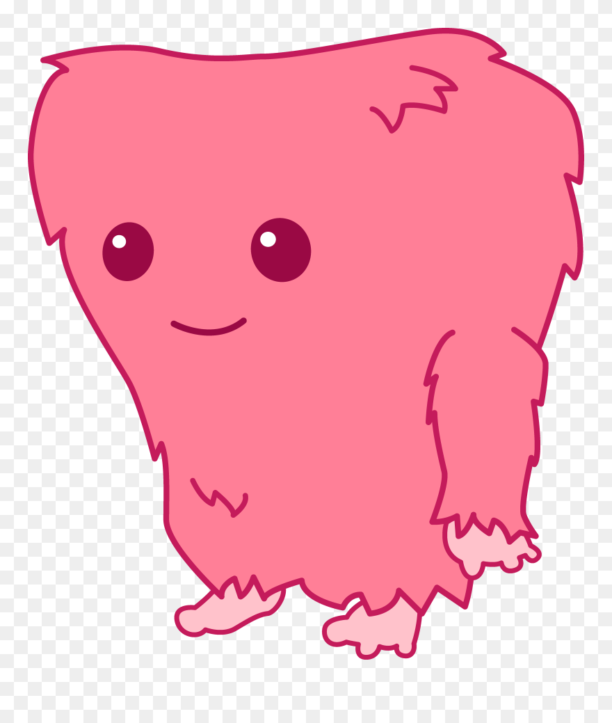 Fuzzy Clipart - Cute Monster Clipart Black And White - Png Download