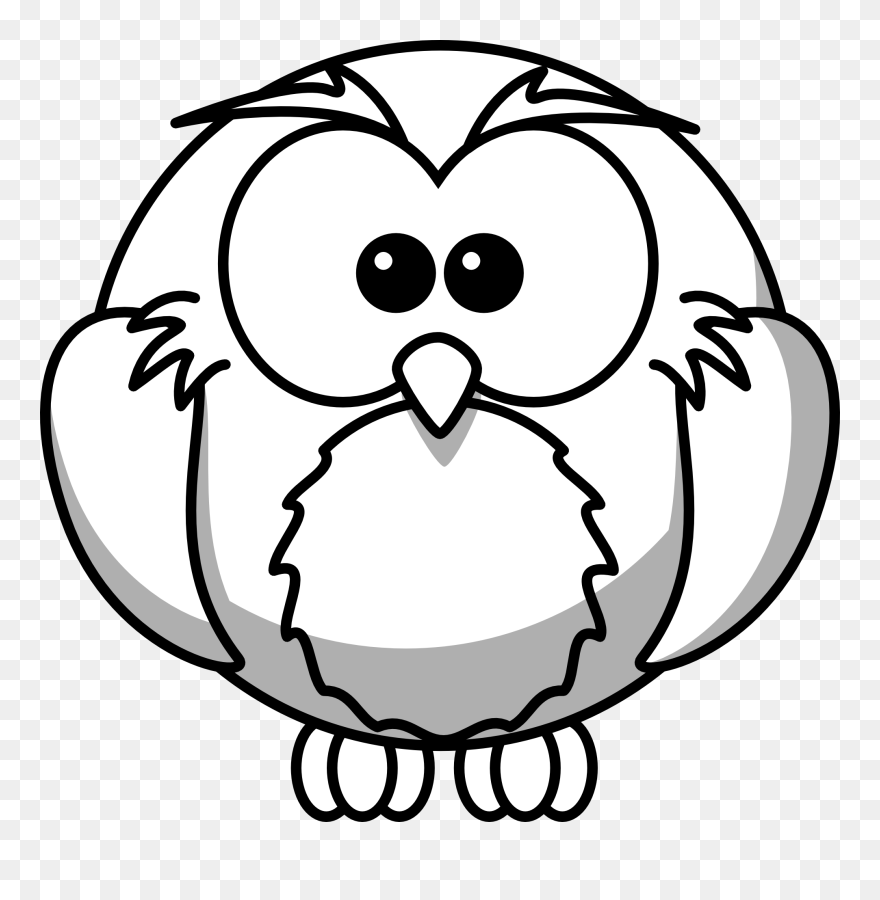 Clipart Inkscape Images - Owl Cartoon Picture Black And White - Png Download