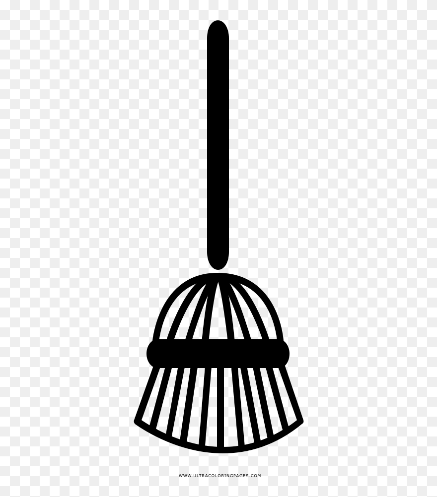 Broom Coloring Page Clipart