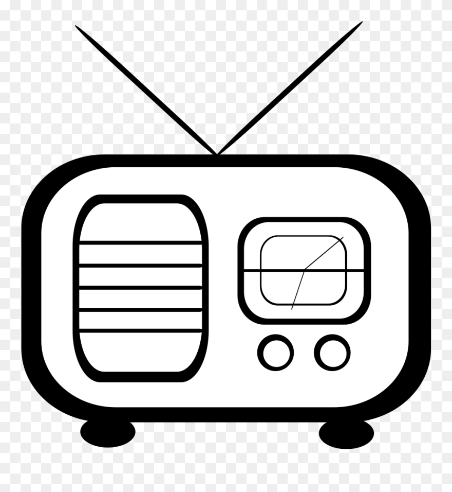 Radio Png Clip Art - Black And White Radio Transparent Png