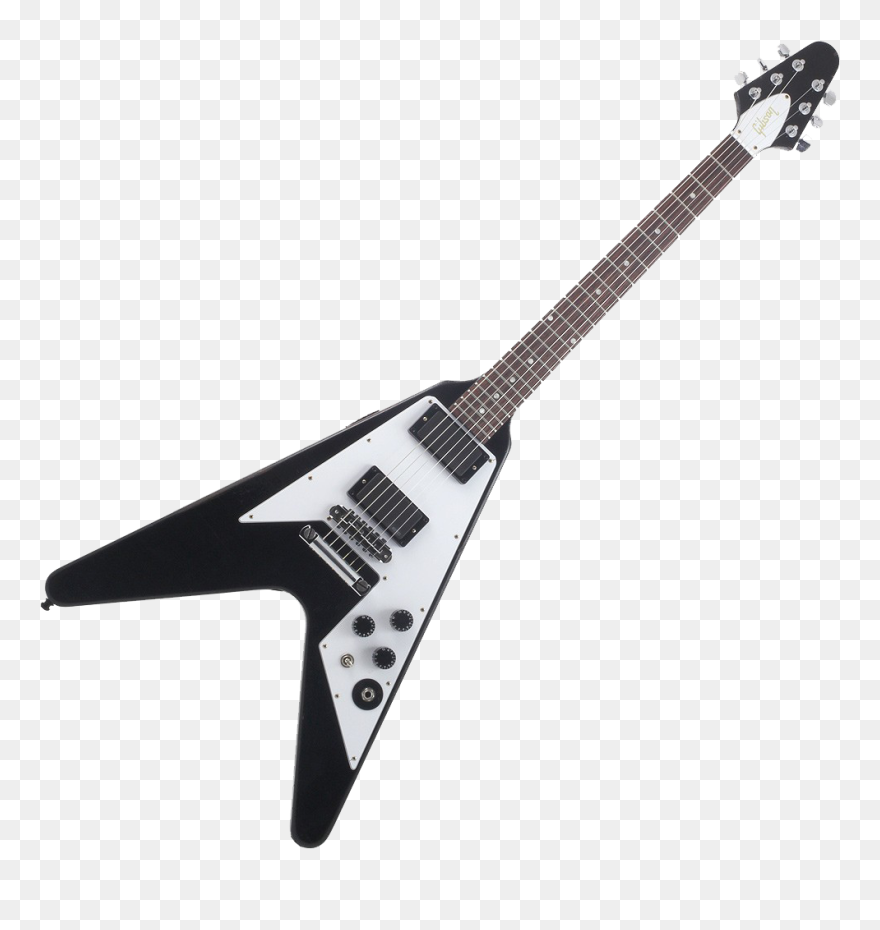 Explorer Flying Custom Guitar Les Paul Gibson Clipart - Gibson Flying V Transparent - Png Download