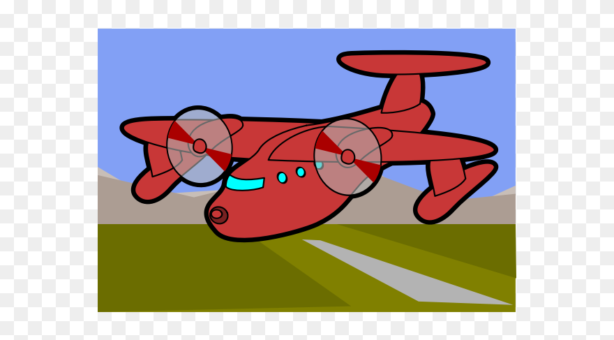 Red Plane - Plane Clip Art - Png Download