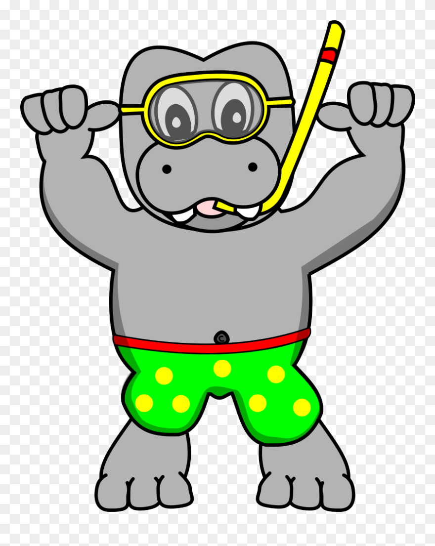 Download Snorkeling Hippo Svg Clip Arts Animals Scuba Diving Cartoon Png Download 5362685 Pinclipart
