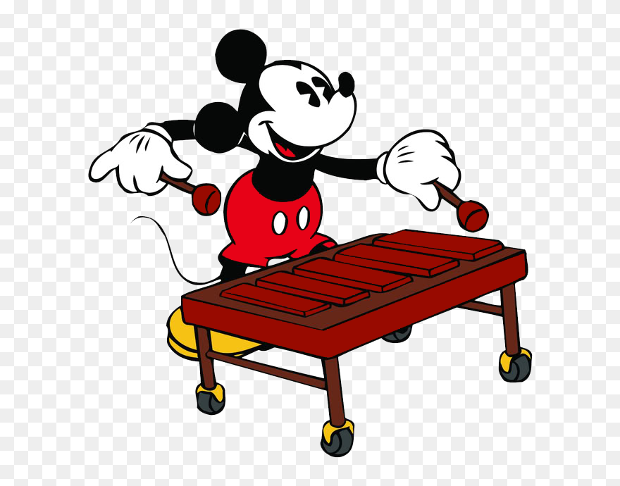 Xylophone Clipart Disney - Mickey Mouse Playing Xylophone - Png Download